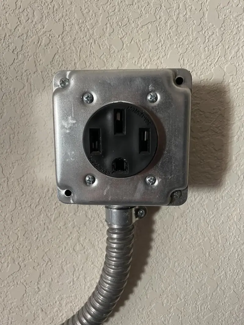 NEMA 14-50 outlet installed for Smart Home Electrical in Davidson